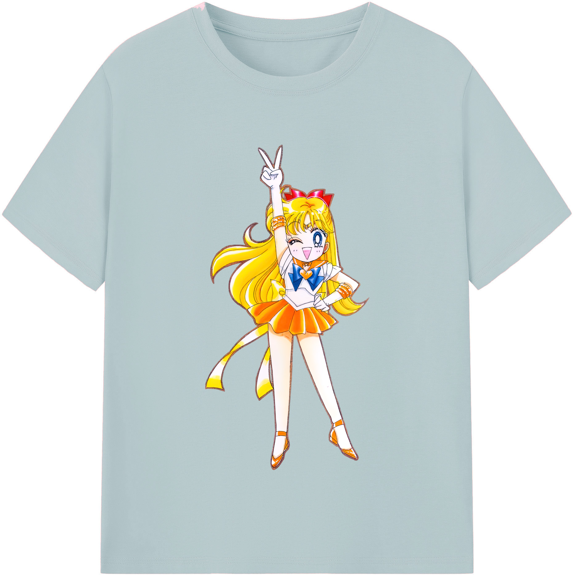 （画像用） 美少女戦士セーラームーン 愛野 美奈子 あいの みなこ Sailor Moon Aino Minako 綿100％半袖Tシャツ（フロントプリント）